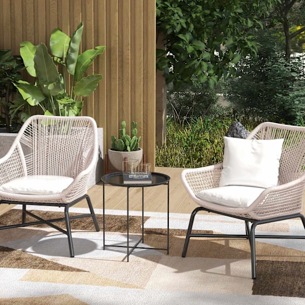 Rootz Round Garden Table - Terrassbord - Fällbart utomhusbord - Hållbart stål - Ø46cm x 50 cm
