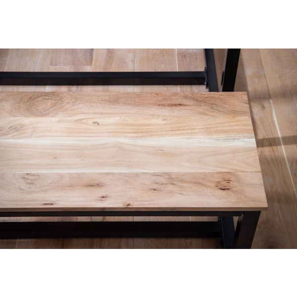 Rootz massiv matbänk - loft stil sittplatser - handgjorda träbank - naturligt träkorn - 120 cm x 40 cm x 45 cm