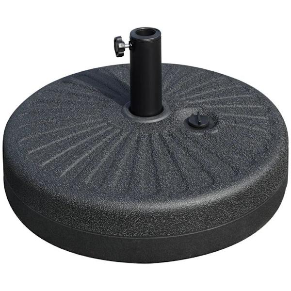Rootz Parasol - Parasolstativ til parasol - Parasolstænger - Parasolbund til haveterrasse Balkon - Cement - Sort - Ø51 x 12H cm