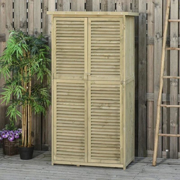 Rootz Redskabsskur - Haveskab - Asfalttag - 4 rum - Grå - 87 x 46,5 x 160 cm