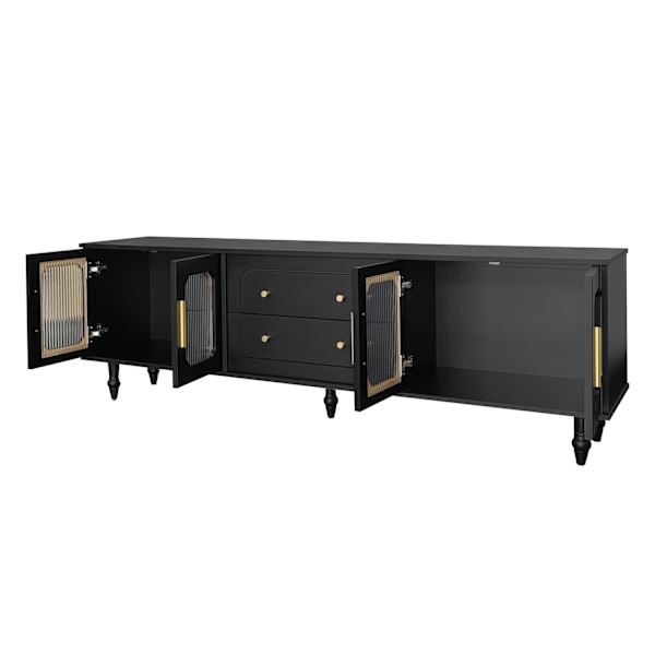 Rootz Retro TV Lowboard - Entertainment Console - Media Unit - Gott lagring - 175 cm x 38 cm x 55,5 cm