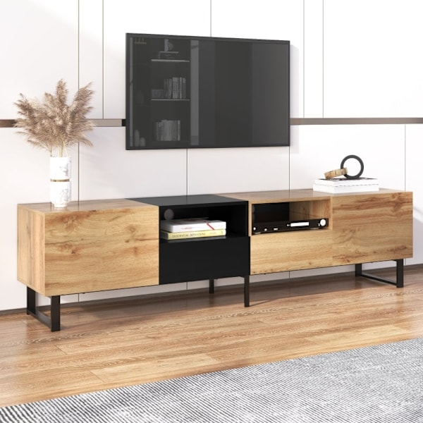 Rootz Modern TV-taso - Viihdeyksikkö - Mediakonsoli - Kestävä ja tilava - 190L x 38W x 48K cm