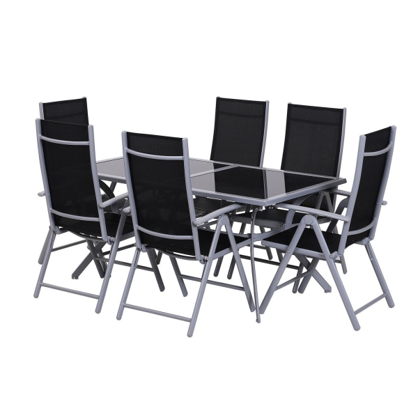 Rootz bordsæt - sort, sølv - aluminium, stof, glas - 62,9921 cm x 33,85 cm x 28,34 cm