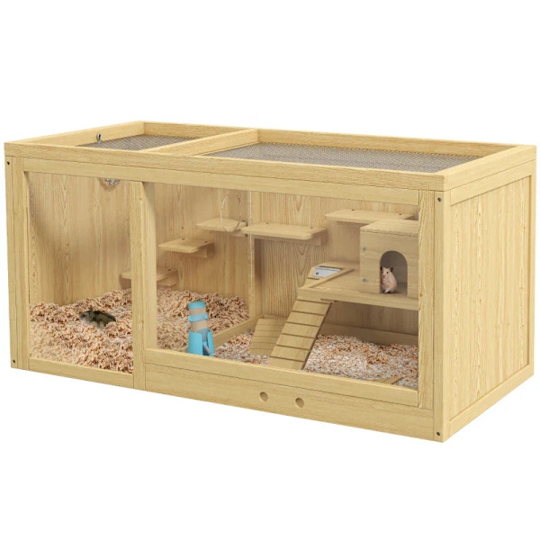 Rootzin pieneläinhäkki - Vesipullo - Hamsterin häkki - Sisältää tarvikkeet - Juoma - Kuusi - Luonnollinen - 100 X 50 X 50 cm