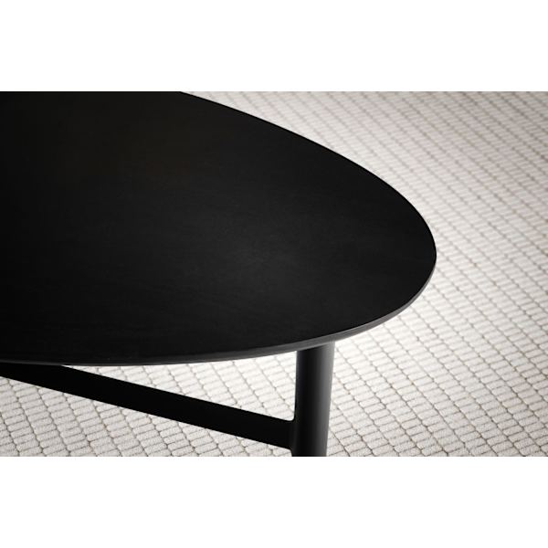 Rootz Modern Design Soffbord - Njurformat bord - Stativstomme - Handgjord - Mangoträ - Svart - 86cm x 50cm x 37cm - Tidlöst utseende - Naturligt trä å