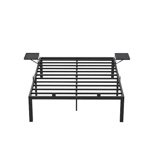 Rootz Classic Black Sängram - Metallram - Pulverlackerad - 190 cm x 140 cm x 41,3 cm - Hög viktkapacitet - Montering krävs