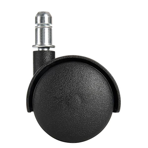 Rootz set med 5 mjukt löpande hårda golvhjul för kontorsstol 11 mm stift - diameter 50 mm - Svarta premium kontorsstolshjul - Svängbara hjul för hårda