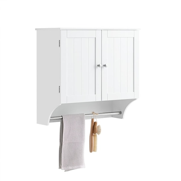 Rootz badeværelsesvægskab - Medicinskab - Opbevaringsskab - Justerbar hylde - Magnetisk lås - Håndklædeholder - 60cm x 60cm x 30cm