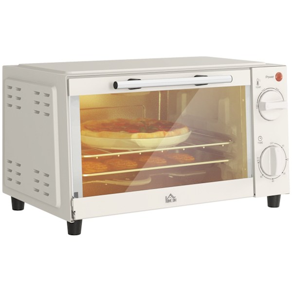 Rootz 9l mini -uuni - Compact Las Gasast Uun - Säädettävä lämpö - tilaa säästävä ruostumaton teräs - 35 cm x 24,6 cm x 20cm valkoinen