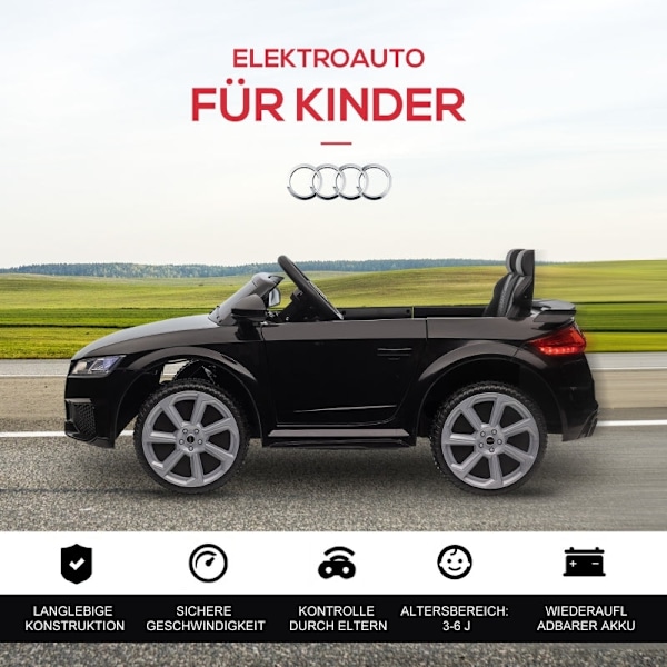 Rootz Kids Electric Sports Car - Fjärrkontroll Ride On Car - MP3-spelare - Strålkastare - Bakljus - Säkerhetsbälte - 102cm x 60cm x 44cm