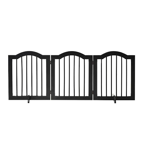 Rootz Dog Gate - Dog Barrier Safety Gate - Dog Guard - 3-delad Grid - Barrier Door Safety Gate - Svart - 154,5 x 29,5 x 61 cm