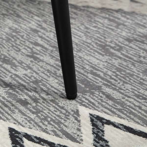 Rootz skammel - Fodstøtte - Osmannisk - Cashmere-look stof - Accent Stol - 42cm x 42cm x 47cm - Mørkegrå - Stålben - 10cm Pude