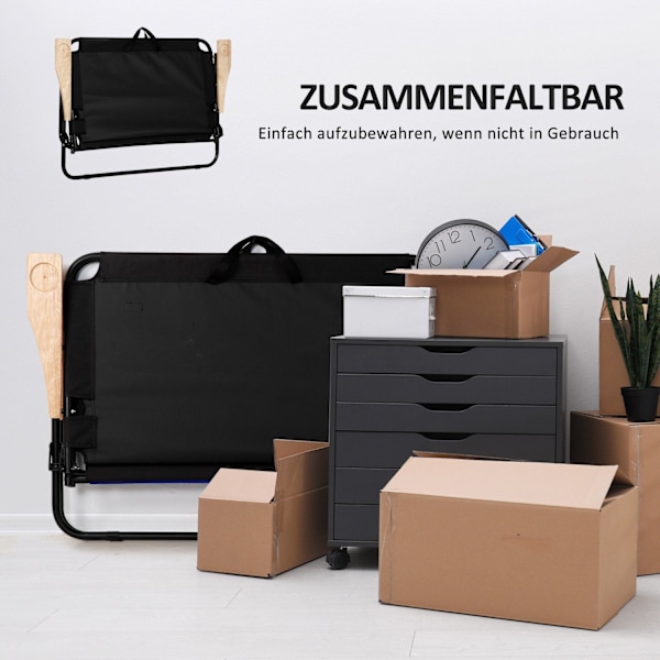 Rootz 2 -personers sammenfoldelige campingstol - bærbar dækstol - udendørs lejrsæde - indbygget kopholder - 141 x 67 x 80 cm - sort