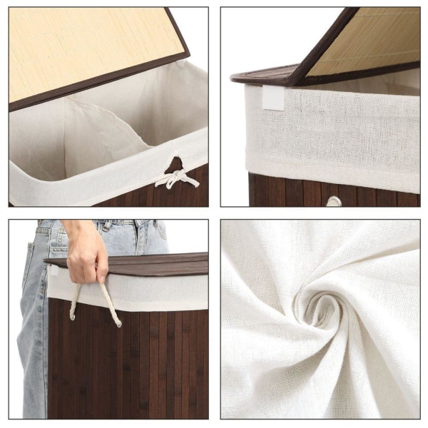 Rootz Tvättkorg - Bambu Tvättkorg - Klädkorg - Tvättförvaring -