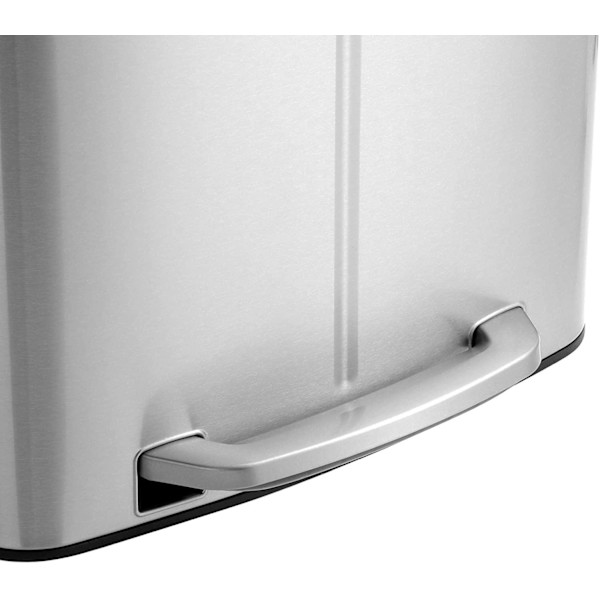 Rootz skraldespand - Affaldsseparering - 40 L - Pedalspand - Metal - Håndtag - Softclose - Sølv - 44,5 x 36 x 60 cm