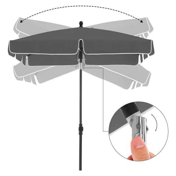 Rootz Parasol - Parasol til altan - Paraply - Terrasseparaply - Udendørs parasol - Haveparasol - Parasol - Parasol - UV-beskyttet paraply - Grå - 1,8