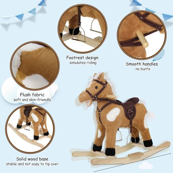 Rootz gunghäst - Toddler Rocker - Ridleksak för barn - Förbättrad säkerhet, interaktiva ljudeffekter, bekväm design - 78 cm x 65 cm x 28 cm