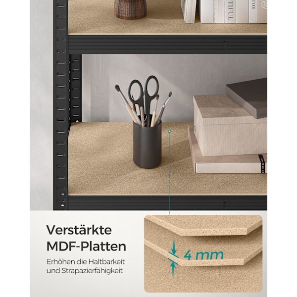Rootz Garage Förvaringsställ - Stålhyllsystem - Verkstadsarrangör - Förstärkt ram - Justerbara hyllor - 200cm x 100cm x 50cm