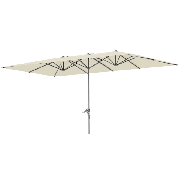 Rootz Kaksipuolinen sateenvarjo - Parasol - Auringonpohja - UPF50+ Protection - 451 cm x 264 cm - alumiinimasto