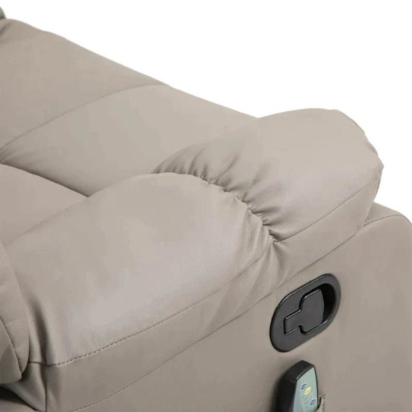 Rootz Massagestol - Elmassagestol - Avslappningsstol - Tv-stol - 8 Massagefunktion - Tiltbar Med Fjärrkontroll - Läderimitation - Grå - 94 x 99 x 99 c