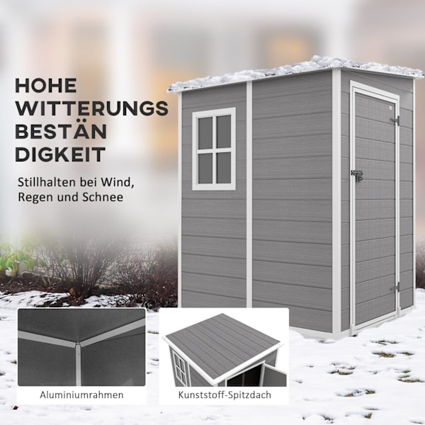 Rootz Tool Shed - Garden Shed - Storage Shed - Secure Lock - 122 x 149 x 192/177 cm