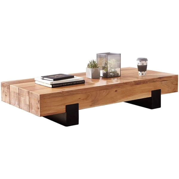Rootz Sofabord Træ - Stuebord - Sofaborde Brun - Metalstel - 130 x 25 x 59 cm