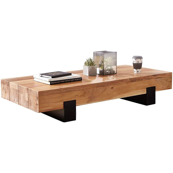 Rootz Soffbord Trä - Vardagsrumsbord - Soffbord Brun - Metallstomme - 130 x 25 x 59 cm