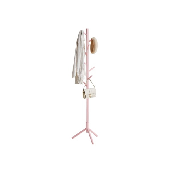 Rootz Winders 'Stand in Tree Form - Justerbar tøjophæng - frakke rackstativ - Solid træ - 47x47x175cm - lyserød