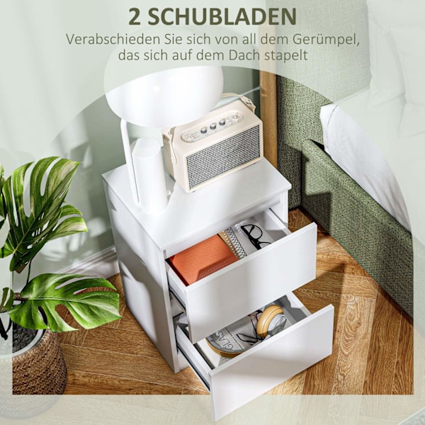 Rootz 2 -laatikon sängyn pöytä - Yöpöytä - sivupöytä - runsaasti säilytystilaa - 39,6L x 32,3W x 56H CM