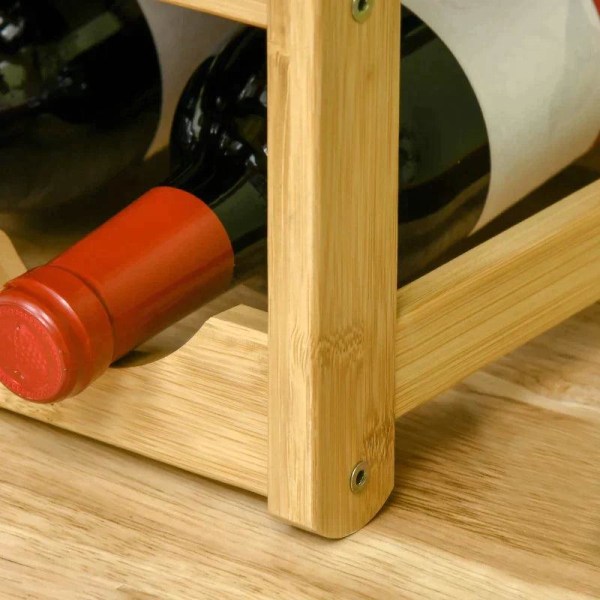 Rootz Wine Rack - Bamboo 16 viinipullo Viiniteline - 4 hyllyä -