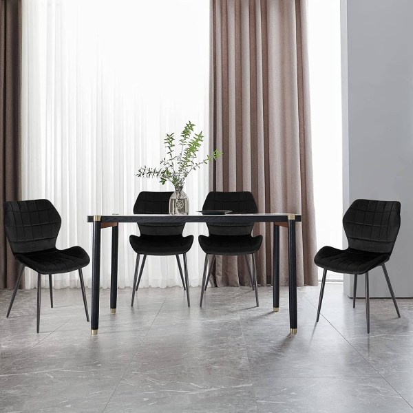 Rootz Velvet Dining Chair - Komfortstol - Snygga sittplatser - Ergonomisk design - Hållbar konstruktion - 47cm x 79,5cm x 54cm