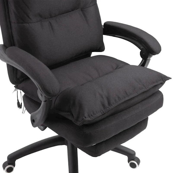 Rootz Kontorstol - Massage Kontorstol - Massagefunktion - Højdejusterbar - Nylon - Sort - 70 x 62 x 120-130 cm