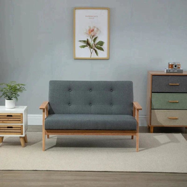 Rootz Sovesofa - Sofa - To-personers Sofa - Dobbeltsofa - Grå - 115 cm x 66,5 cm x 73 cm