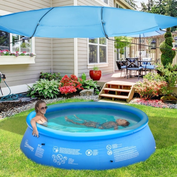 Rootz Pool Solskydd - UV-skyddsskydd - Solsegelkapell - UV50+ skydd - 360 cm x 175 cm x 120 cm - Förbättra simupplevelsen