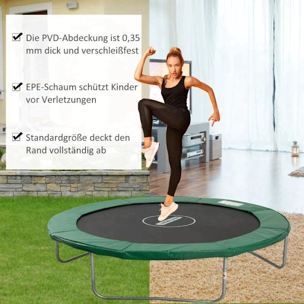 Rootz Trampolin Fælg Cover - Trampolin Kant Cover - Trampolin Fælg - Grøn - PVC PE - Ø244 CM