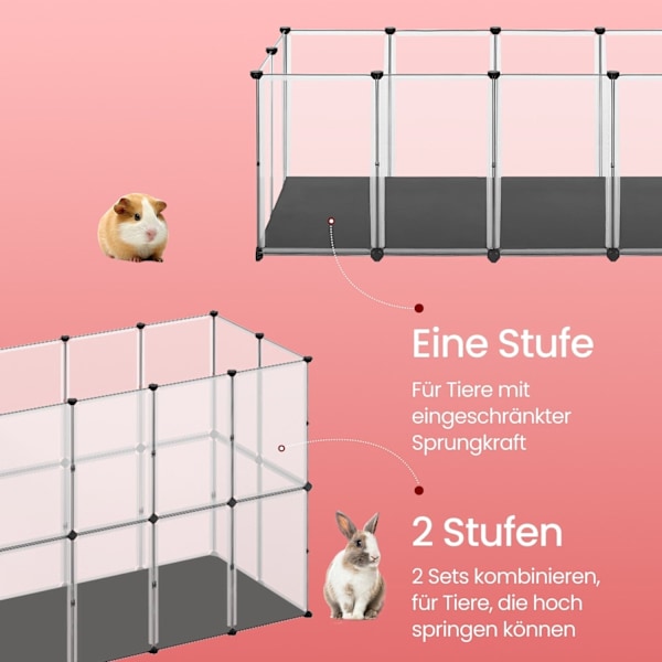 Rootz Small Animal Enclosion - Playpen til hamstere - gulvpaneler - Vandtæt overflade - 143 cm x 73 cm x 46 cm