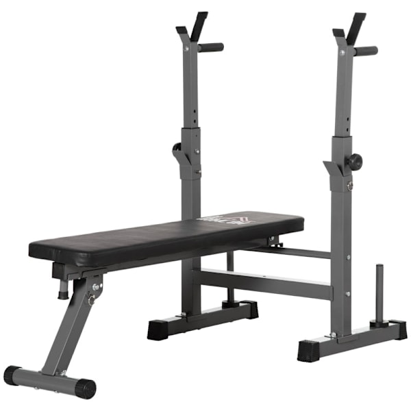 Rootz Viktbänk - Skivstångsbänk - Upper Body Fitness - Justerbart hantelställ - Vadderad bänk - Fällbar - 140cm x 73cm x 98-122cm