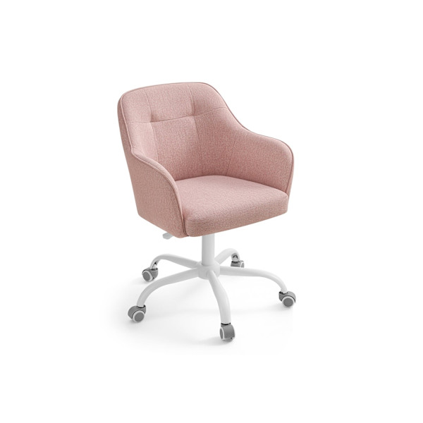 Rootz Pink Swivel Chair - Kontorsstol - Rullstol - Stålstomme - Foam Vaddering - 69cm x 65cm x (83-93cm) - Justerbar höjd