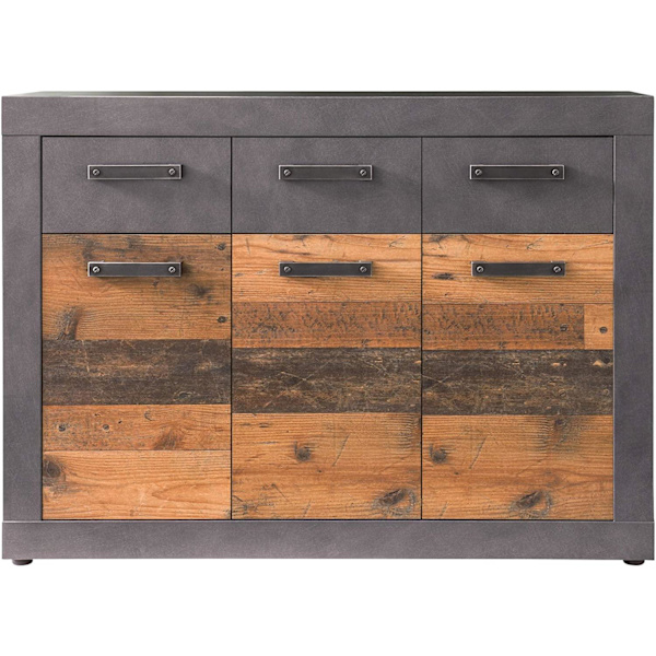 Rootz Sideboard - Förvaringsskåp - Brun och Svart - 117 x 86 x 37 cm