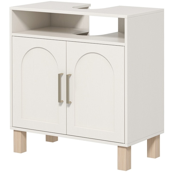 Rootz Badeværelse Enhed Vaskbassinskab - 2 Door Badeværelse Opbevaring - Justerbare hylder - Fugtbestandig - 60x30x63 cm