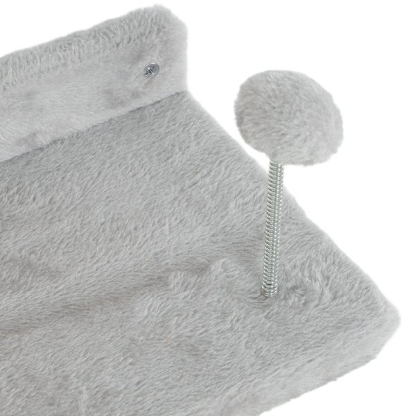 Rootz Cat Klatrevægsæt - Kattetrin - Dobbelt platform - Hjørneplatform - Plysbeklædt spånplade - Pladsbesparende - 90 cm x 26 cm x 12,5 cm