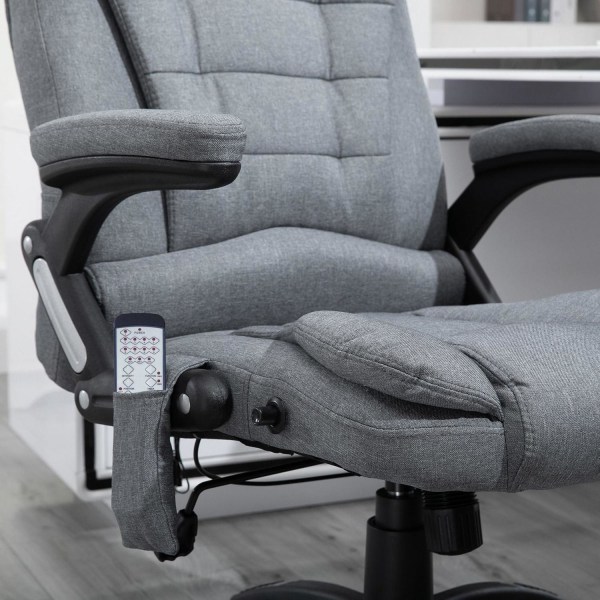 Rootz Executive Chair - Grå - Linned, Skum, Nylon - 26,38 cm x 26,38 cm x 49,6 cm