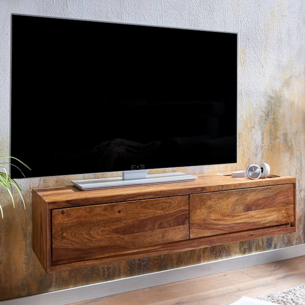 Rootz Modern TV Underskab - Lowboard - Underholdningscenter - Håndlavet - Sheesham Wood - 108cm x 25cm x 34cm - Fjernbetjeningsopbevaring - Rummelige