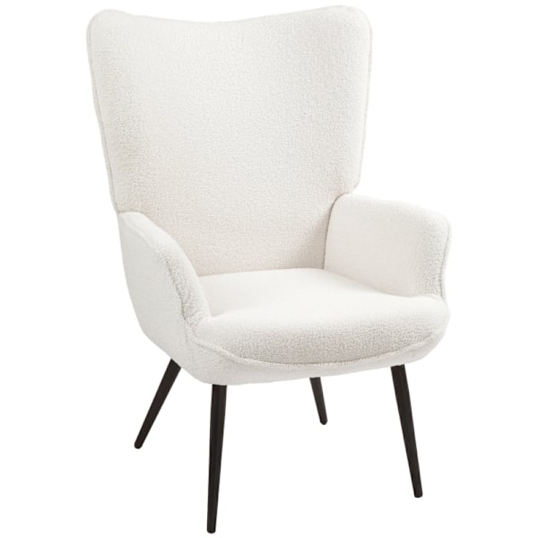 Rootz Wingback Accent -tuoli - Reading Nook -tuoli - Lepotuoli - Faux Lamb -kangas - High-Density Foam - 71cm x 77cm x 102cm