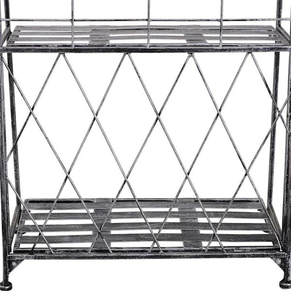 Rootz Plantehylde - Plantestativ - Blomsterhylde - Blomsterstativ - Blomsterstige - Havehylde - Metal - Sølv/Grå - 44Lx25Bx96H cm
