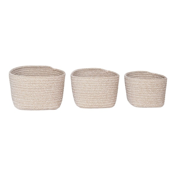 Rootz Cadima Basket Set - Lagringskorgar - Bomullsorganisatörer - Spacebesparing - 17x15x11cm, 20x15x12cm, 23x18x13cm