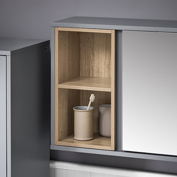 Rootz Mirror Door Wall Cabinet - Badrumsförvaring - Väggskåp - Rymdbesparande - 60 cm x 45 cm x 20 cm