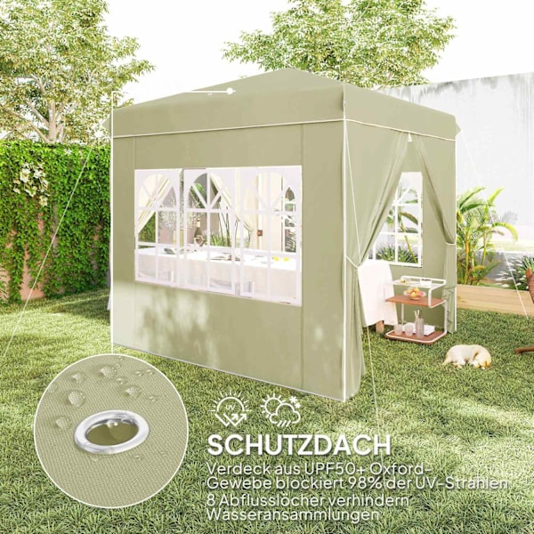 Rootz Pop Up Gazebo Tent - Garden Pavilion - Foldbar Canopy - UPF50+ UV Protection - 248L X 248W X 270H CM - Grönt