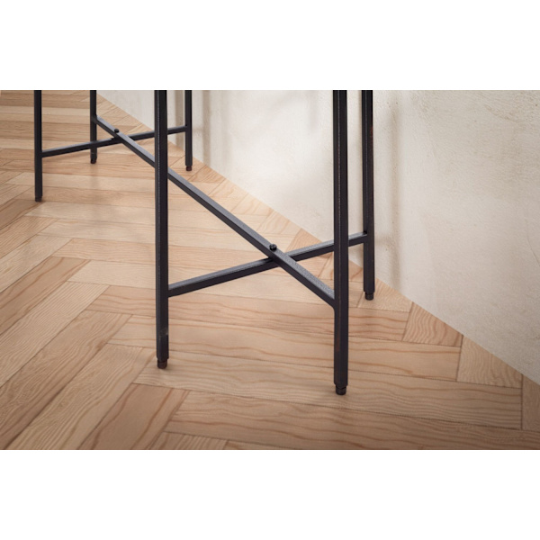 Rootz Modern Console Bord - Entrébord - Sofabord - Glasplade - Metalstel - Håndlavet - 90cm x 29cm x 85cm