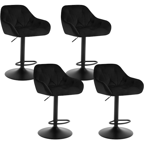 Rootz Velvet Barstol Set - Bänkstolar - Justerbar i höjdled - Material som andas - Ergonomisk design - 37cm x 37,5cm x 62,5-84cm